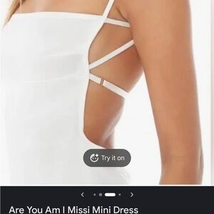 ARE YOU AM I Strappy White Mini Dress
